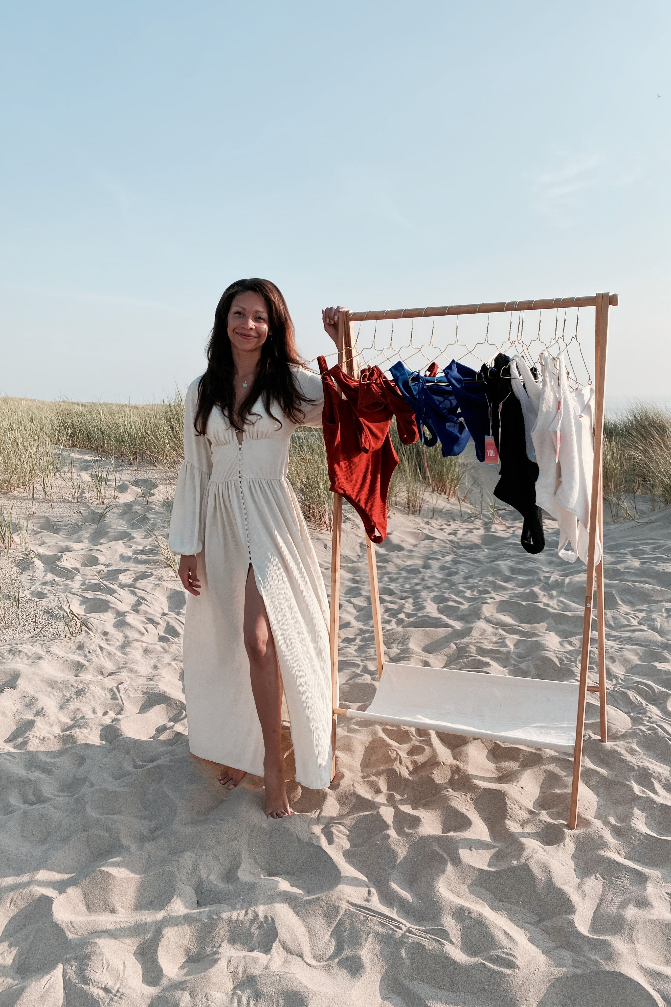 white dress ivory dress beach dress beachwear long dress evening dress button dress buttons on dress beach evening long short dress witte jurk voor het strand bruiloft jurk loavies stijl linen satijn knopen (6866195841195)