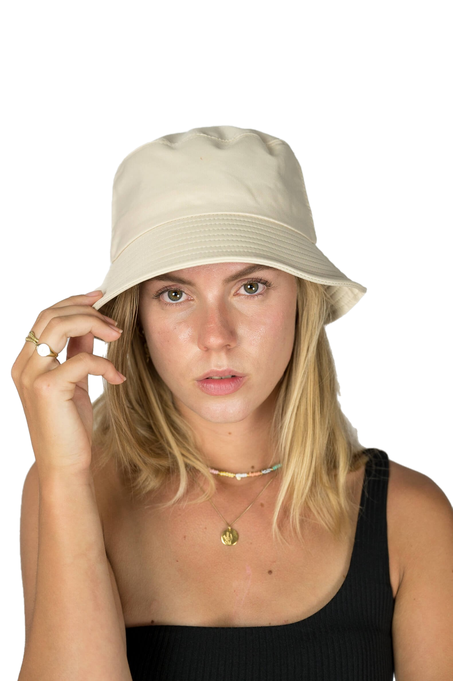 bucket hat buckethat hoed zonnen zonbescherming witte hoed white soft ivory Bayu hat sunny day hat versatile beach hat easy carry econyl recycled sustainable zalando bayu loavies girls zwempak zwemkleding bikini top broekje hat (6875629781163)